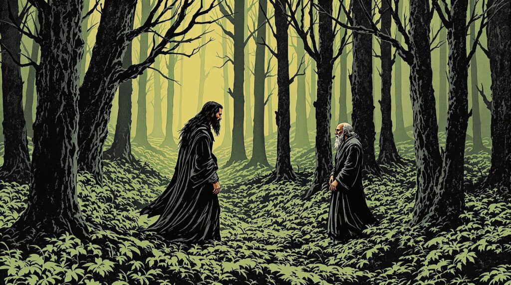 Zarathustra meets the holy man in the forest